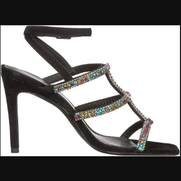 NIB Donald Pliner Leather Rhinestone Pumps, 7.5 - Picture 5 of 12